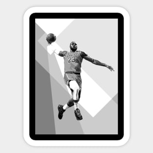 Lebron James Dunk WPAP Pop Art Black & White Illustration Sticker